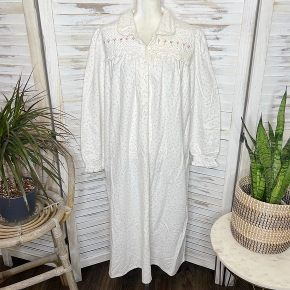 AMANDA STEWART COUNTRY Women's VINTAGE Cotton Flannel Sleep Dress Rosebud XL - Picture 4 of 12